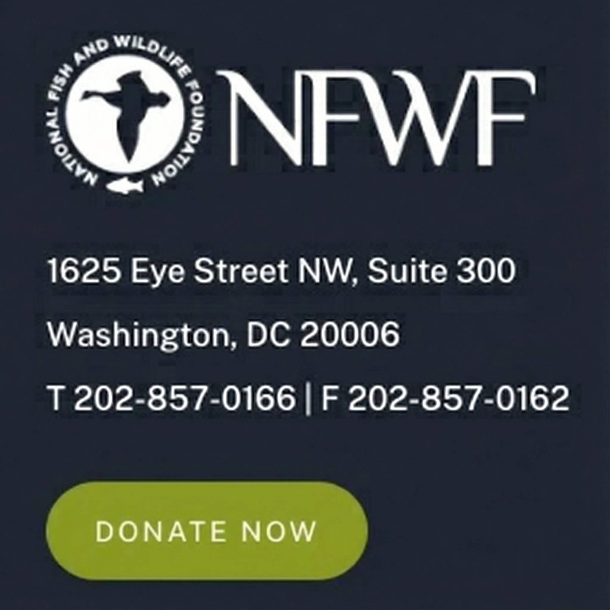 National Fish and Wildlife Foundation Donation widget